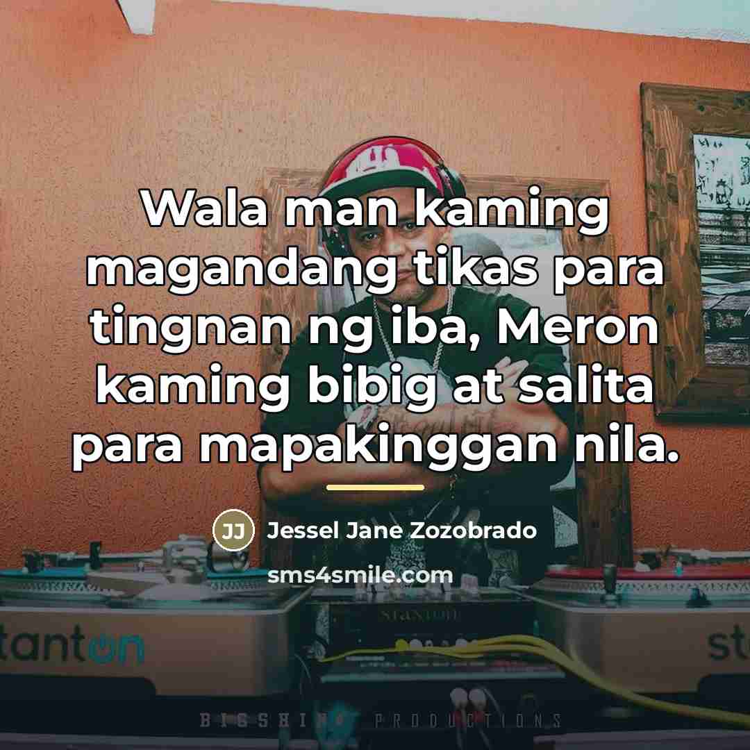 “Wala man kaming magandang tikas para tingnan ng iba, Meron…” quote by Jessel Jane Zozobrado