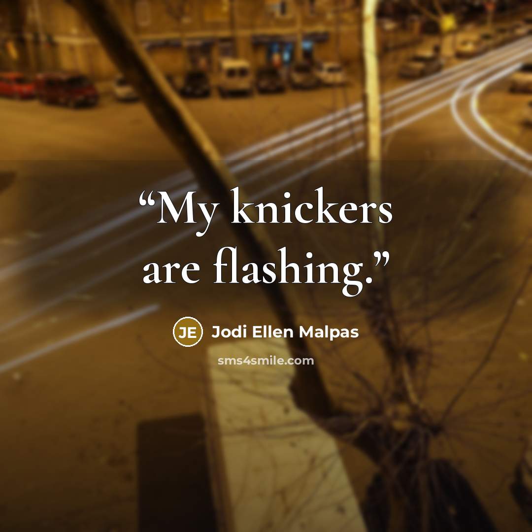 “My knickers are flashing.” quote by Jodi Ellen Malpas
