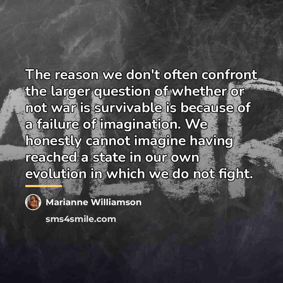 “The reason we don't often confront the larger question of…” quote by Marianne Williamson