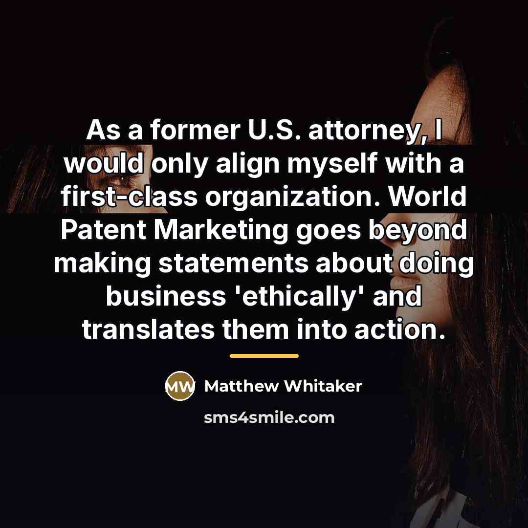 “As a former U.S. attorney, I would only align myself…” quote by Matthew Whitaker