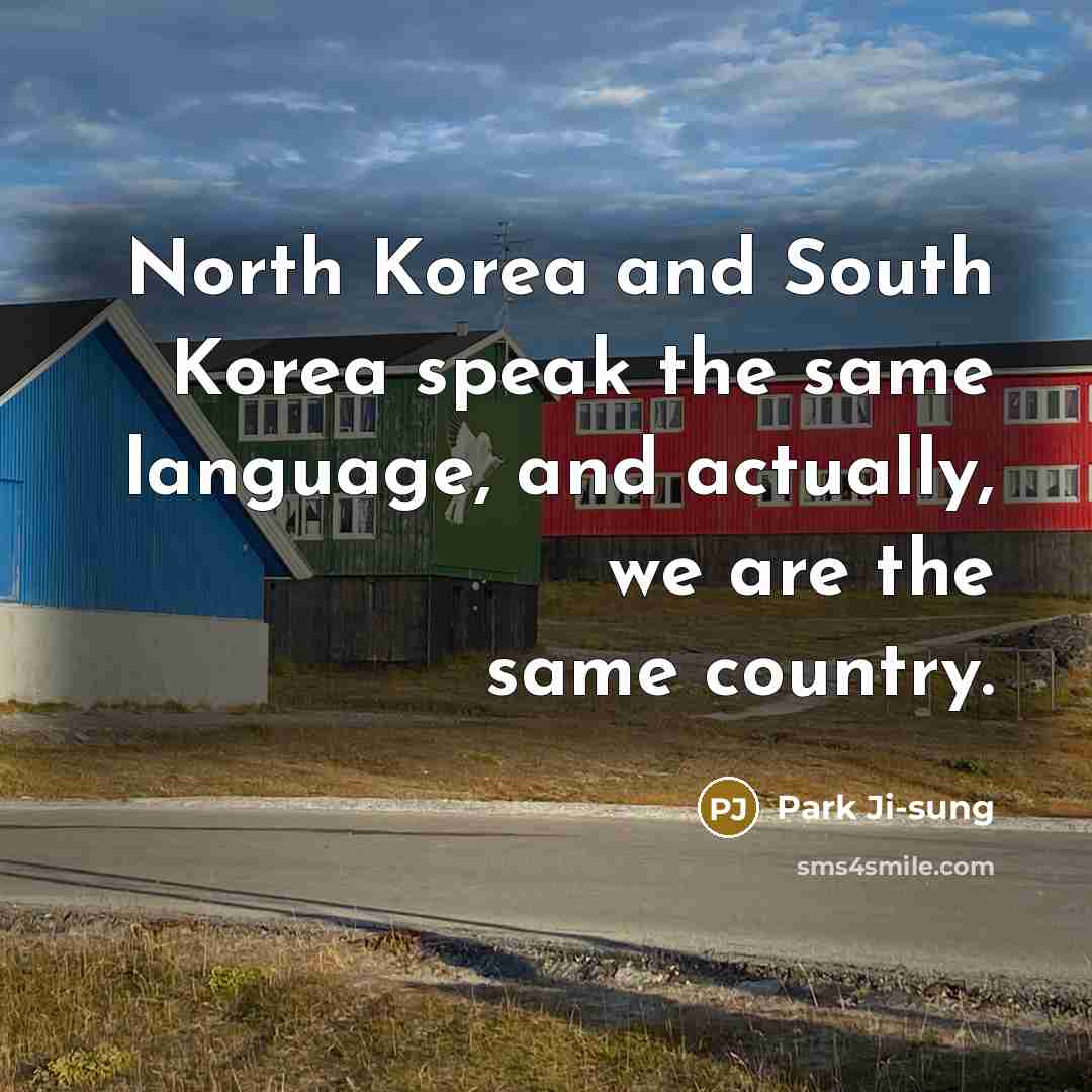 “North Korea and South Korea speak the same language, and…” quote by Park Ji-sung