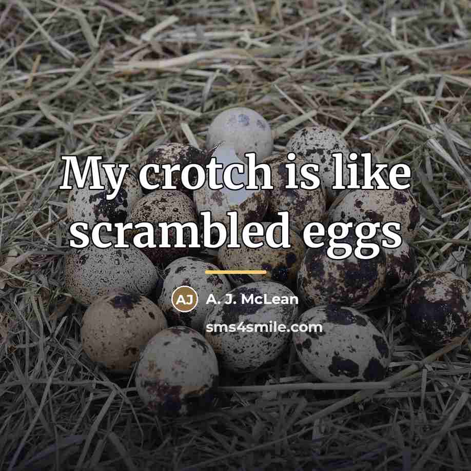 “My crotch is like scrambled eggs…” quote by A. J. McLean