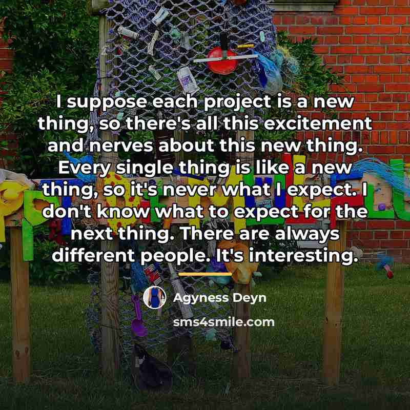 “I suppose each project is a new thing, so there's…” quote by Agyness Deyn