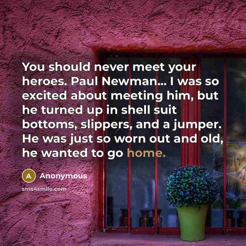 “You should never meet your heroes. Paul Newman... I was…” quote by Anonymous