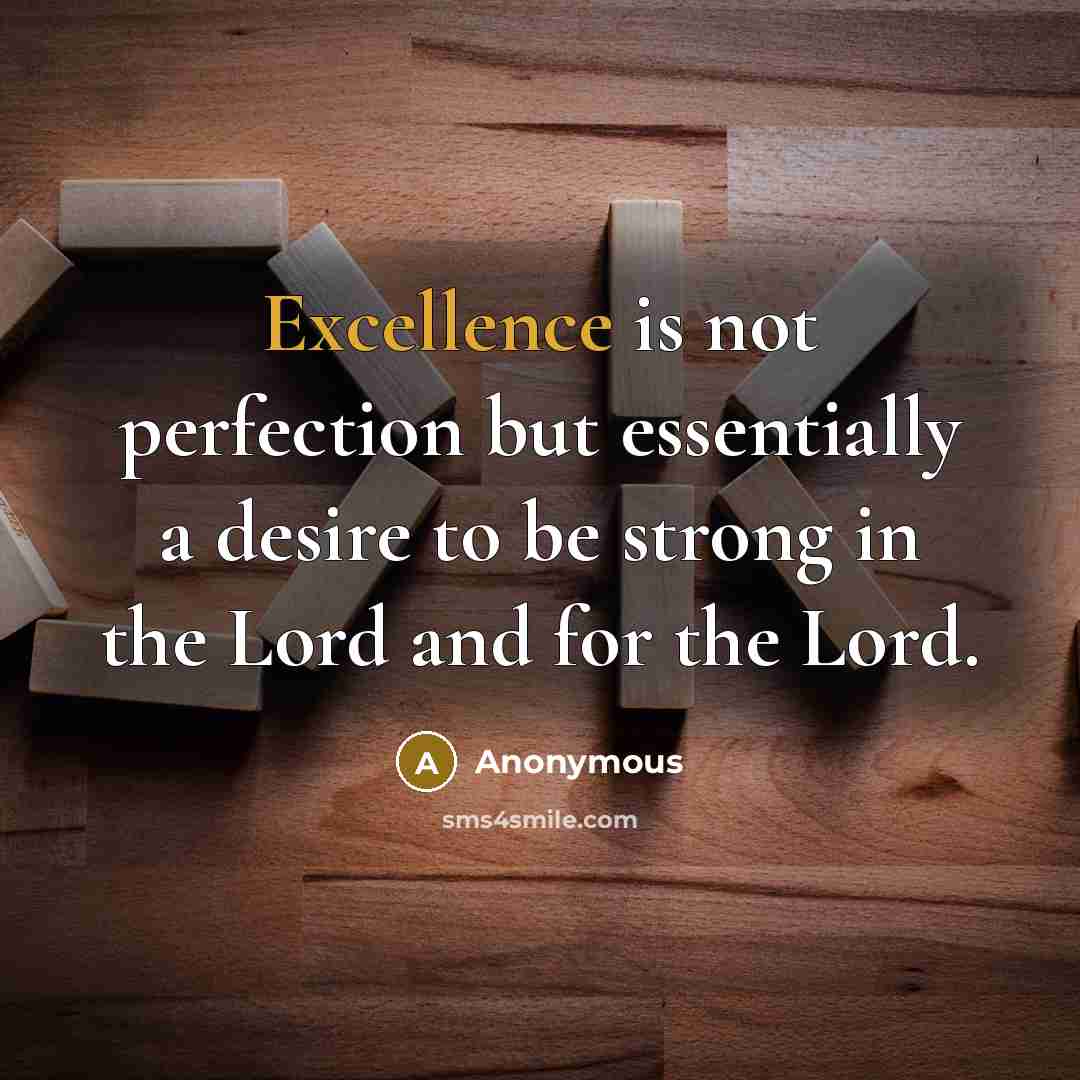“Excellence is not perfection but essentially a desire to be…” quote by Anonymous