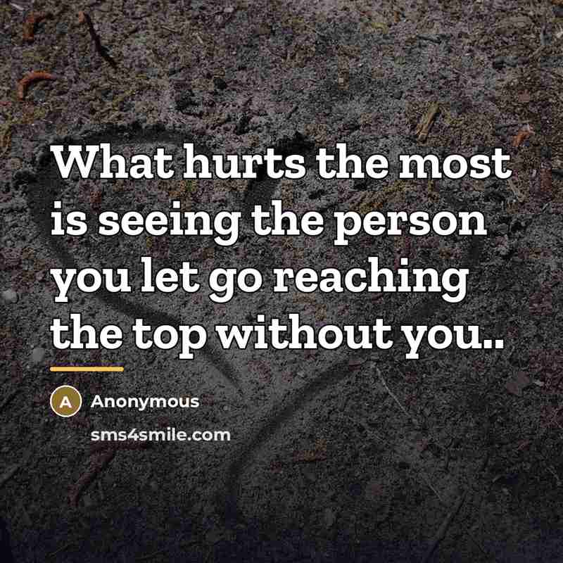 “What hurts the most is seeing the person you let…” quote by Anonymous