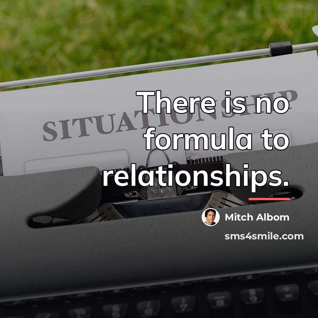“There is no formula to relationships.…” quote by Mitch Albom
