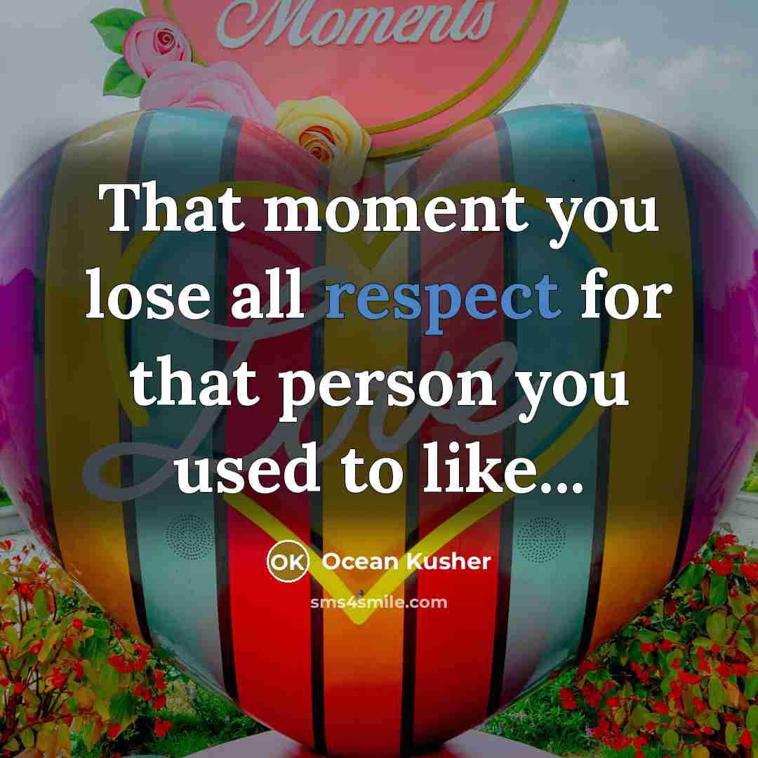 “That moment you lose all respect for that person you…” quote by Ocean Kusher