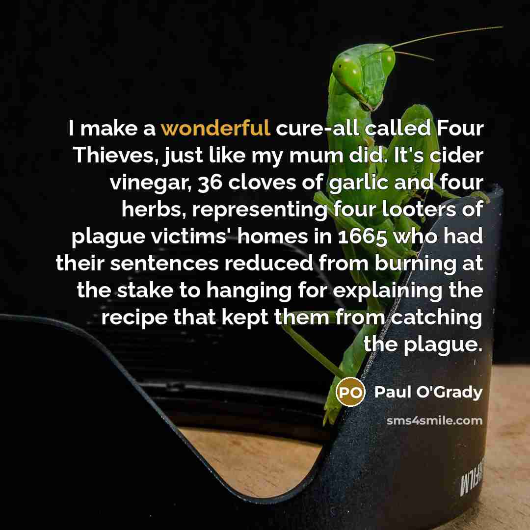 “I make a wonderful cure-all called Four Thieves, just like…” quote by Paul O'Grady