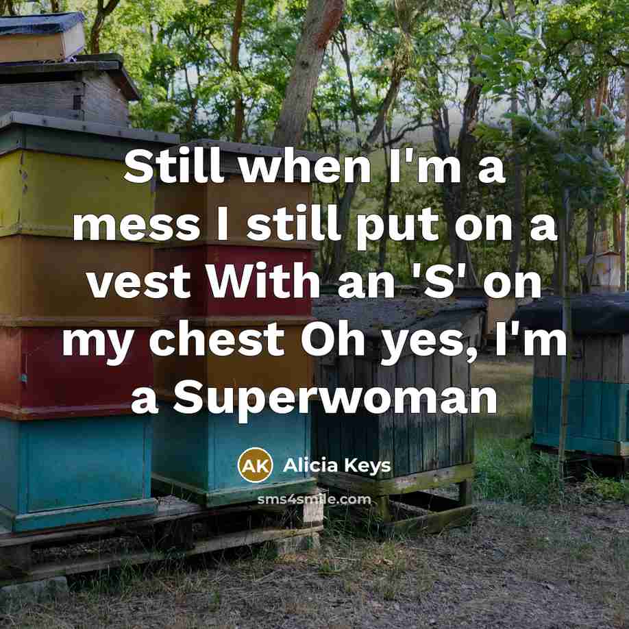 “Still when I'm a mess I still put on a…” quote by Alicia Keys