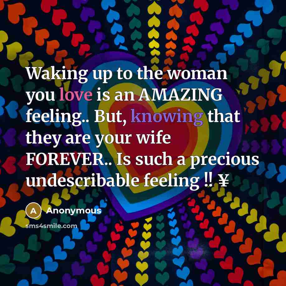 “Waking up to the woman you love is an AMAZING…” quote by Anonymous