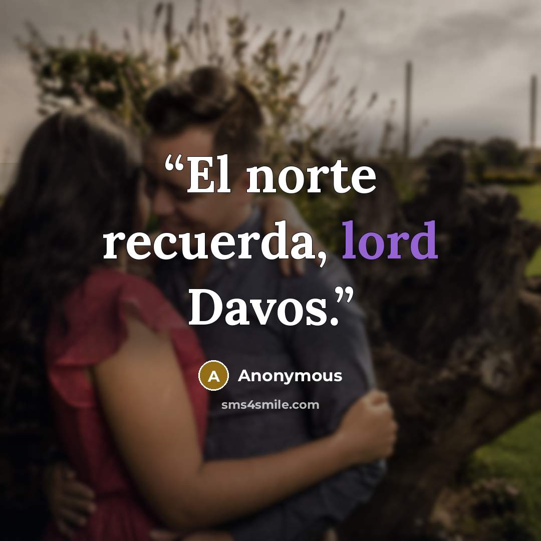 “El norte recuerda, lord Davos.” quote by Anonymous