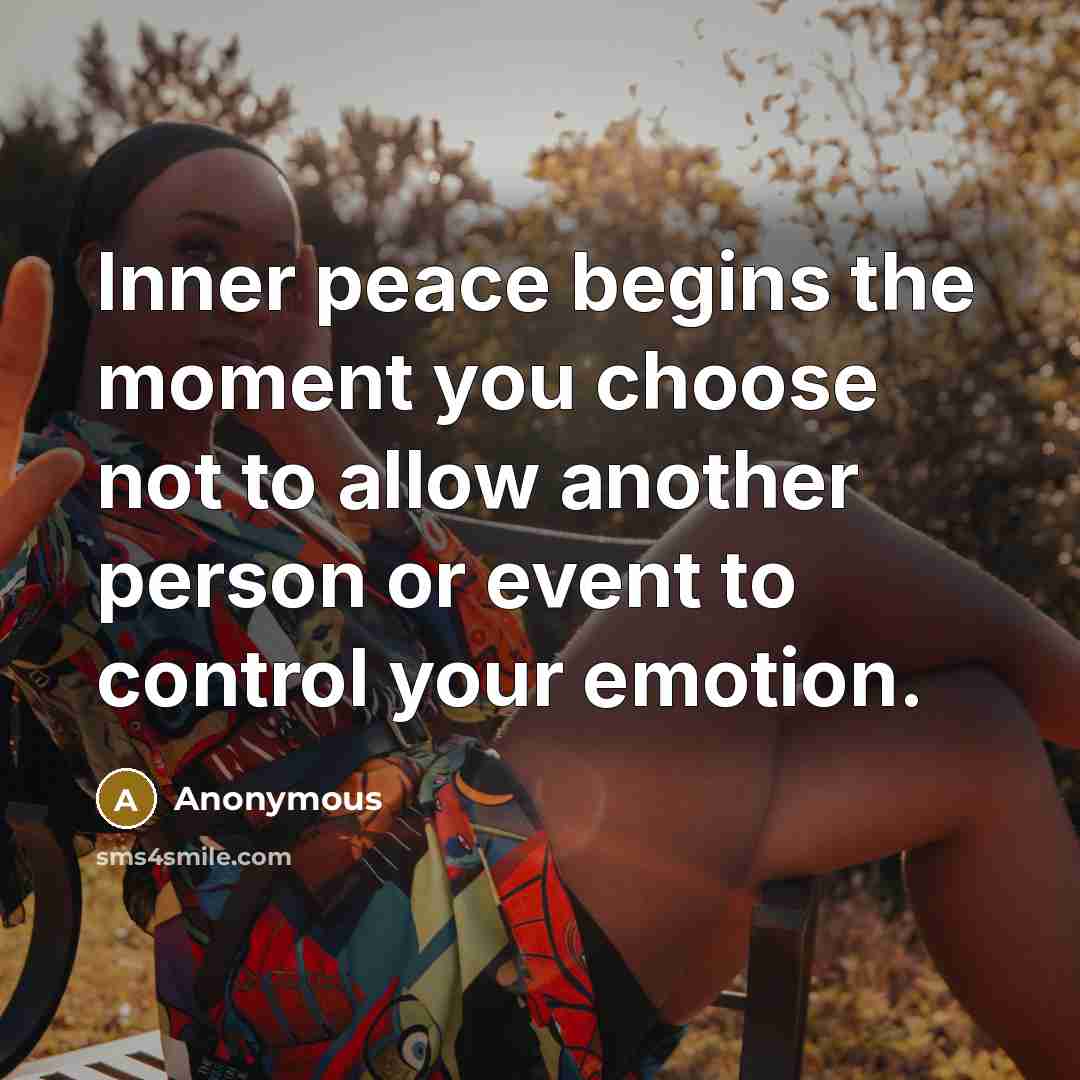 “Inner peace begins the moment you choose not to allow…” quote by Anonymous