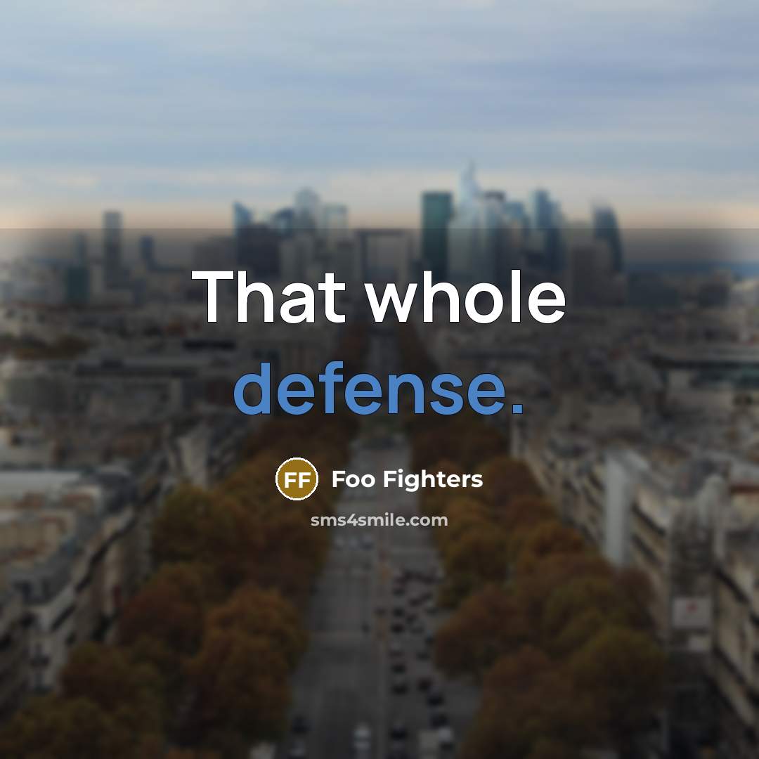 “That whole defense.…” quote by Foo Fighters