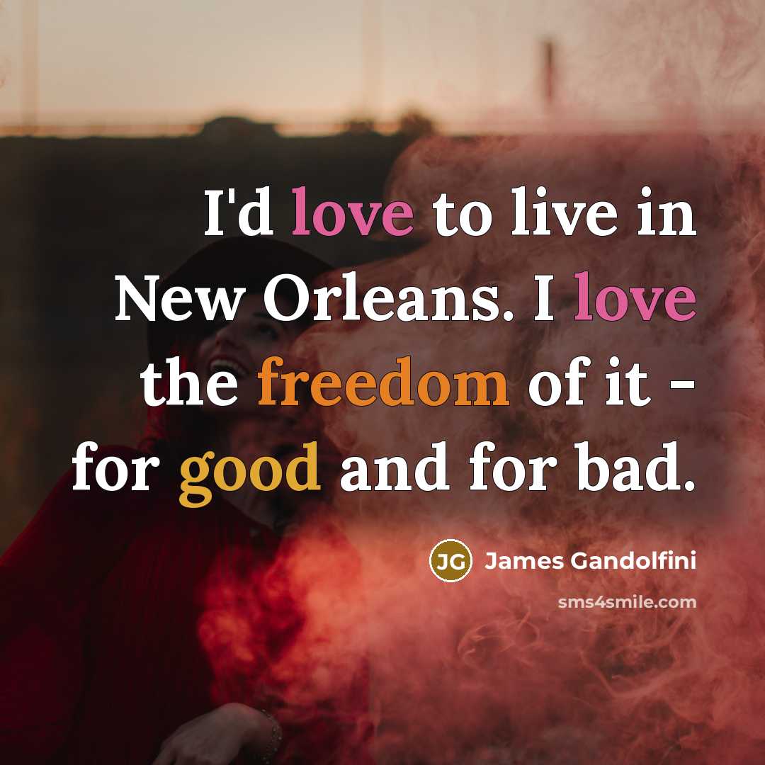 “I'd love to live in New Orleans. I love the…” quote by James Gandolfini