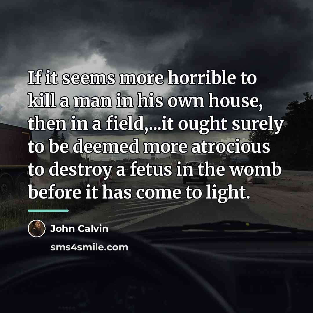 “If it seems more horrible to kill a man in…” quote by John Calvin