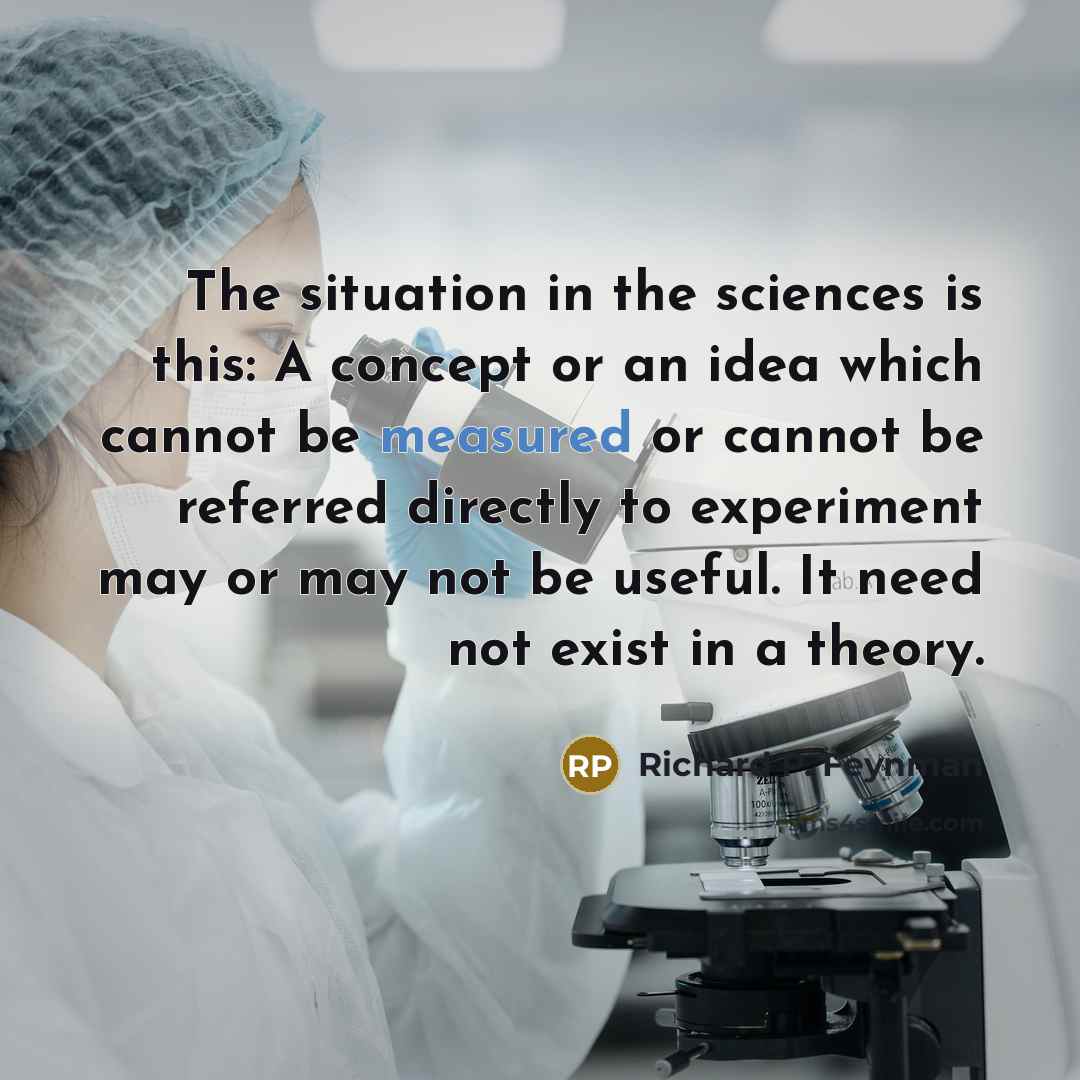 “The situation in the sciences is this: A concept or…” quote by Richard P. Feynman