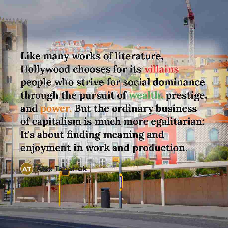 “Like many works of literature, Hollywood chooses for its villains…” quote by Alex Tabarrok