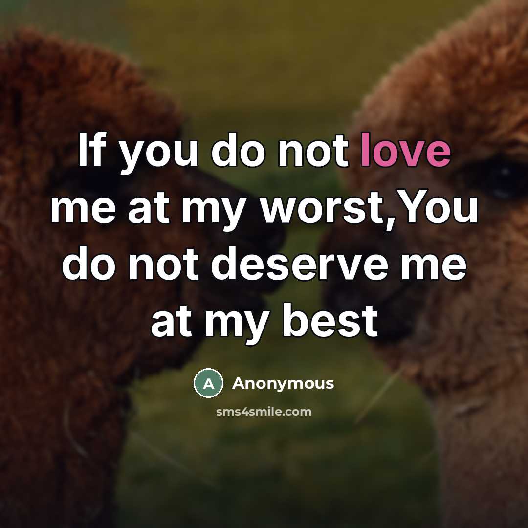“If you do not love me at my worst,You do…” quote by Anonymous