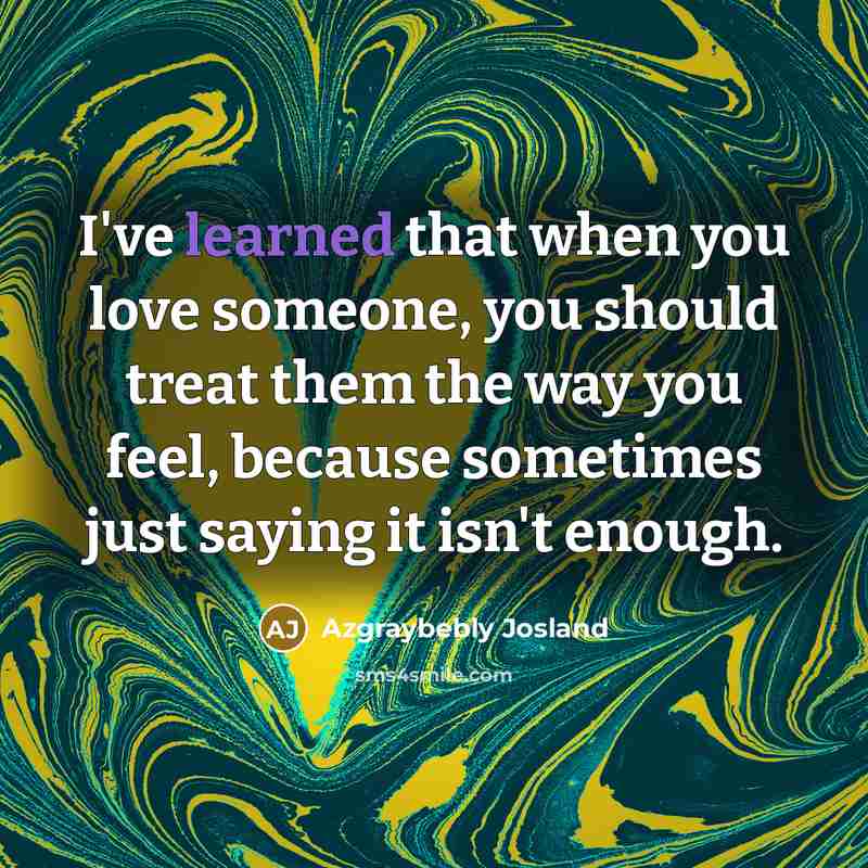 “I've learned that when you love someone, you should treat…” quote by Azgraybebly Josland