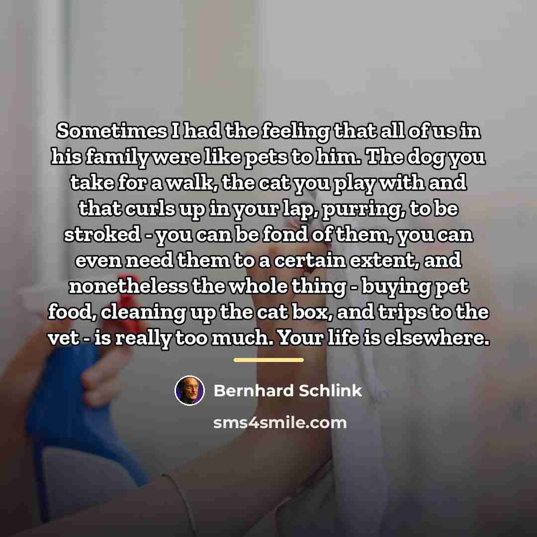 “Sometimes I had the feeling that all of us in…” quote by Bernhard Schlink