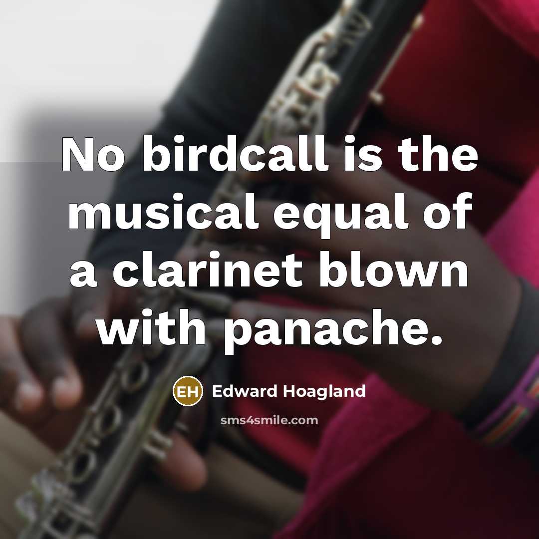“No birdcall is the musical equal of a clarinet blown…” quote by Edward Hoagland