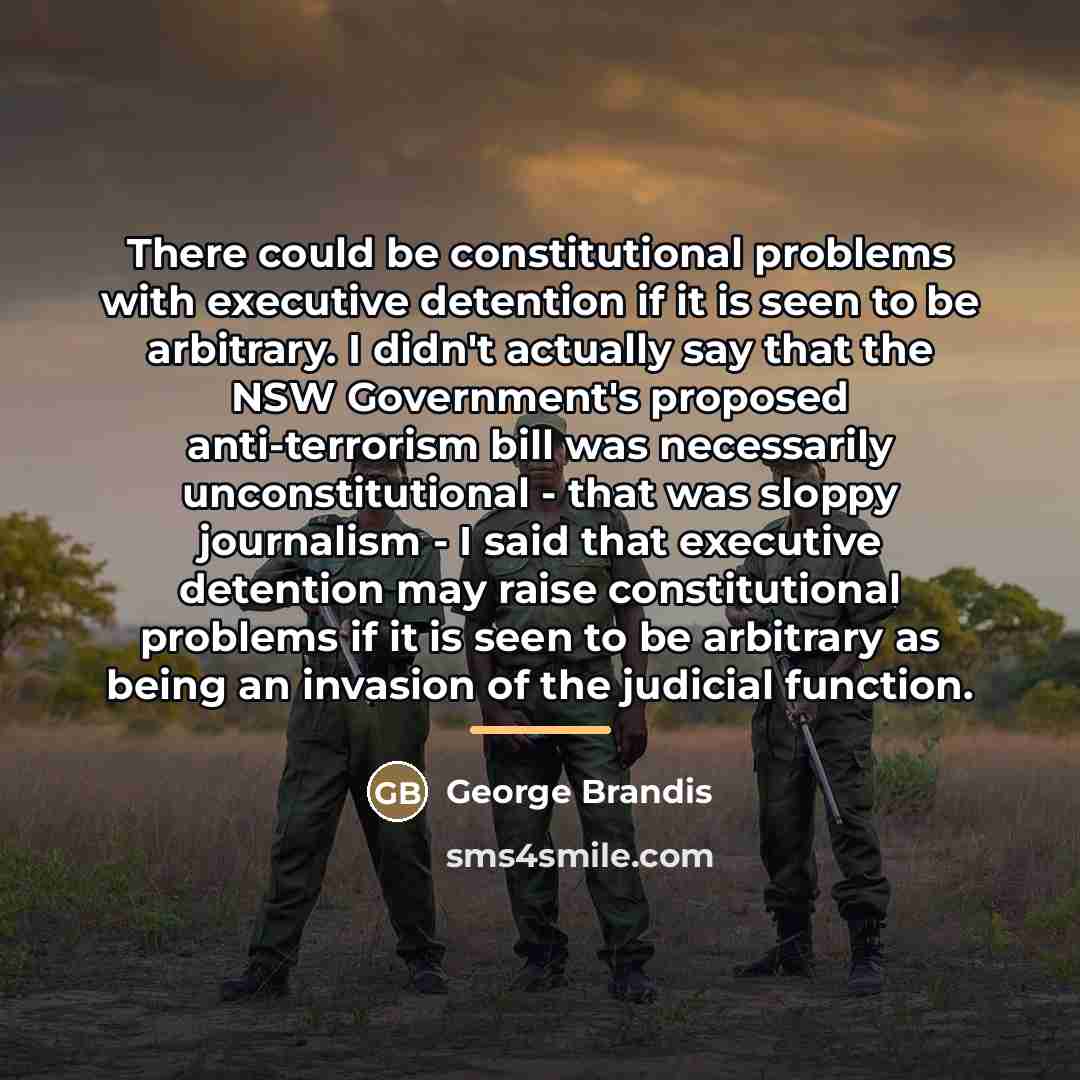 “There could be constitutional problems with executive detention if it…” quote by George Brandis