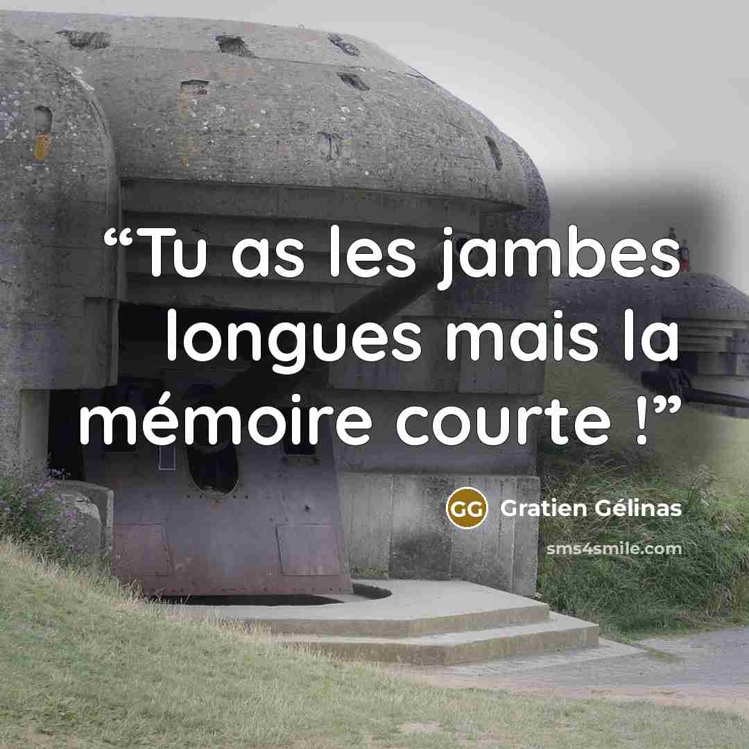 “Tu as les jambes longues mais la mémoire courte !” quote by Gratien Gélinas