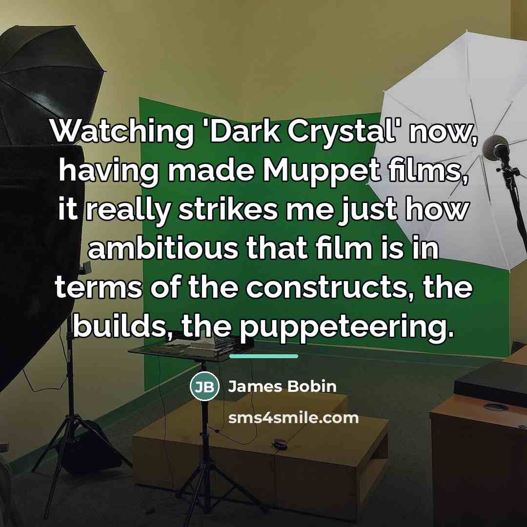 “Watching 'Dark Crystal' now, having made Muppet films, it really…” quote by James Bobin