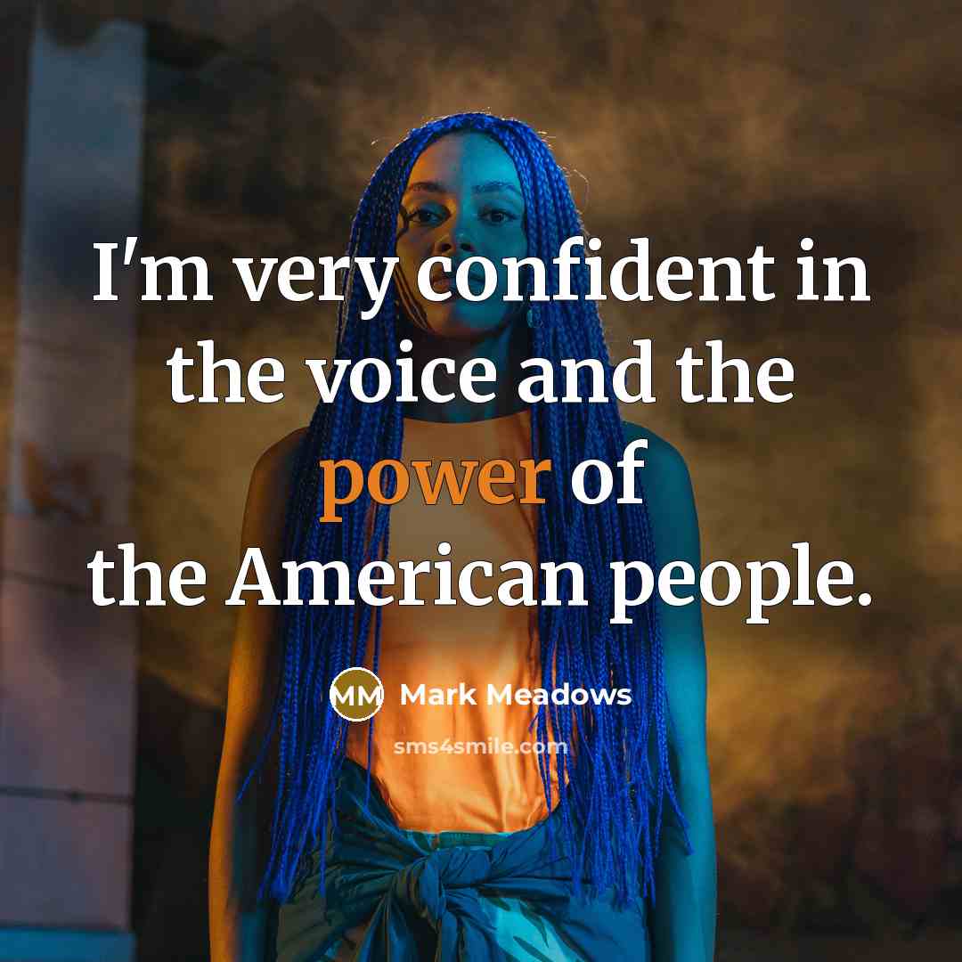 “I'm very confident in the voice and the power of…” quote by Mark Meadows