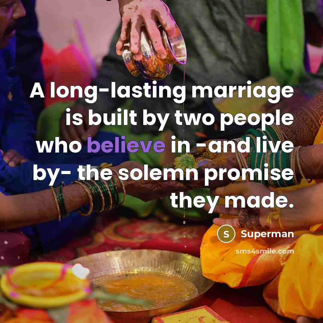 “A long-lasting marriage is built by two people who believe…” quote by Superman