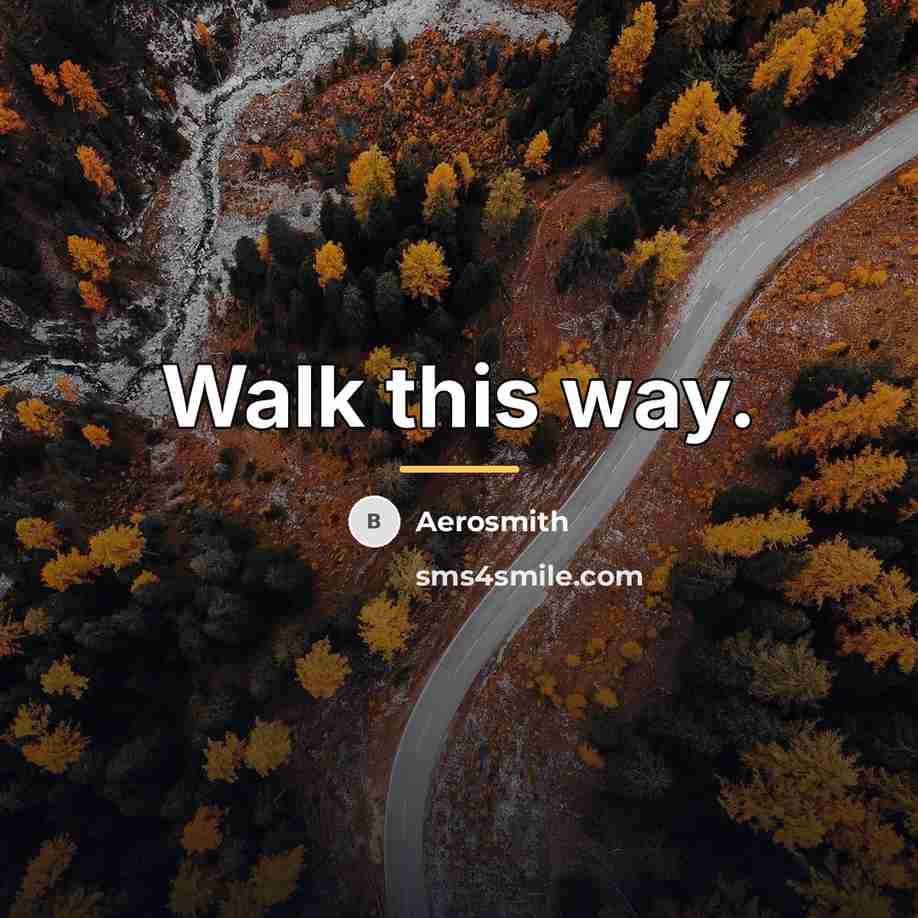 “Walk this way.…” quote by Aerosmith