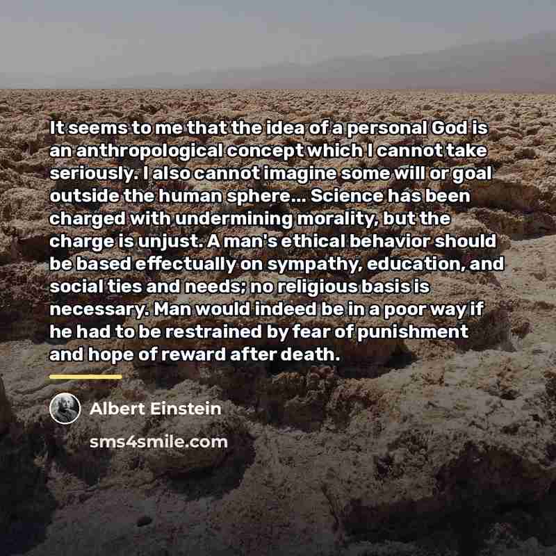 “It seems to me that the idea of a personal…” quote by Albert Einstein