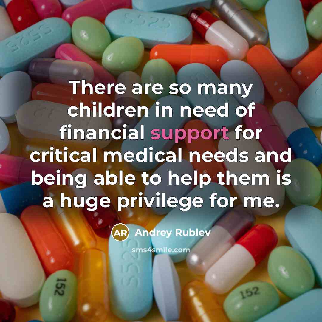 “There are so many children in need of financial support…” quote by Andrey Rublev