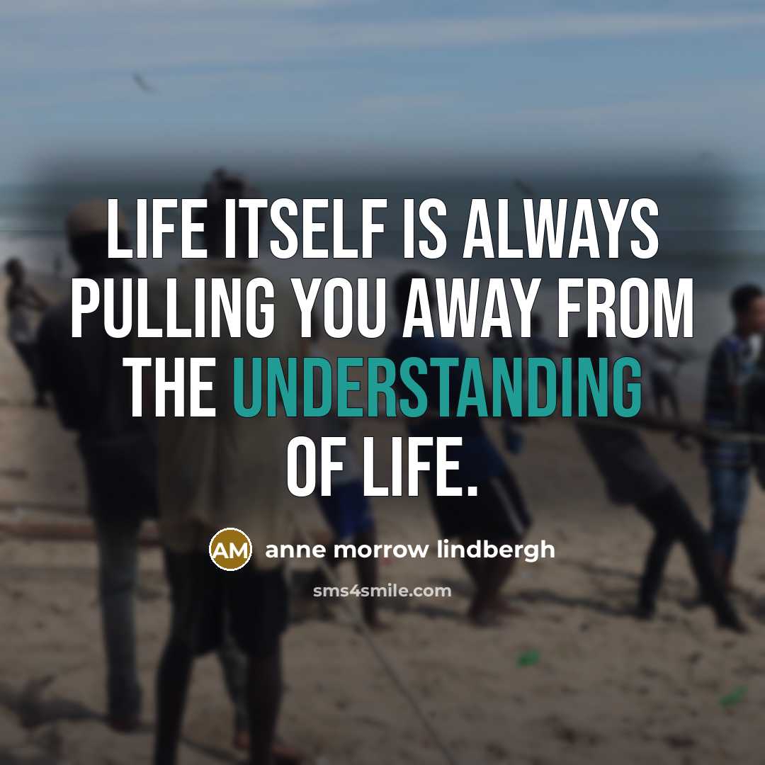 “life itself is always pulling you away from the understanding…” quote by Anne Morrow Lindbergh