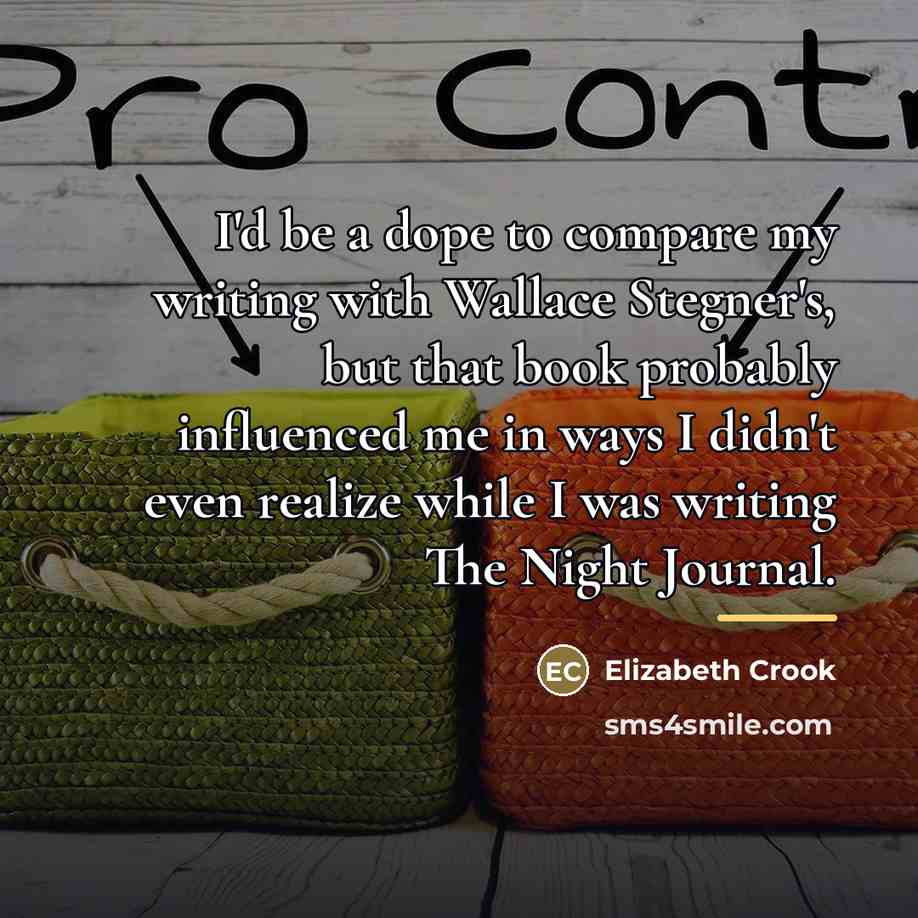 “I'd be a dope to compare my writing with Wallace…” quote by Elizabeth Crook