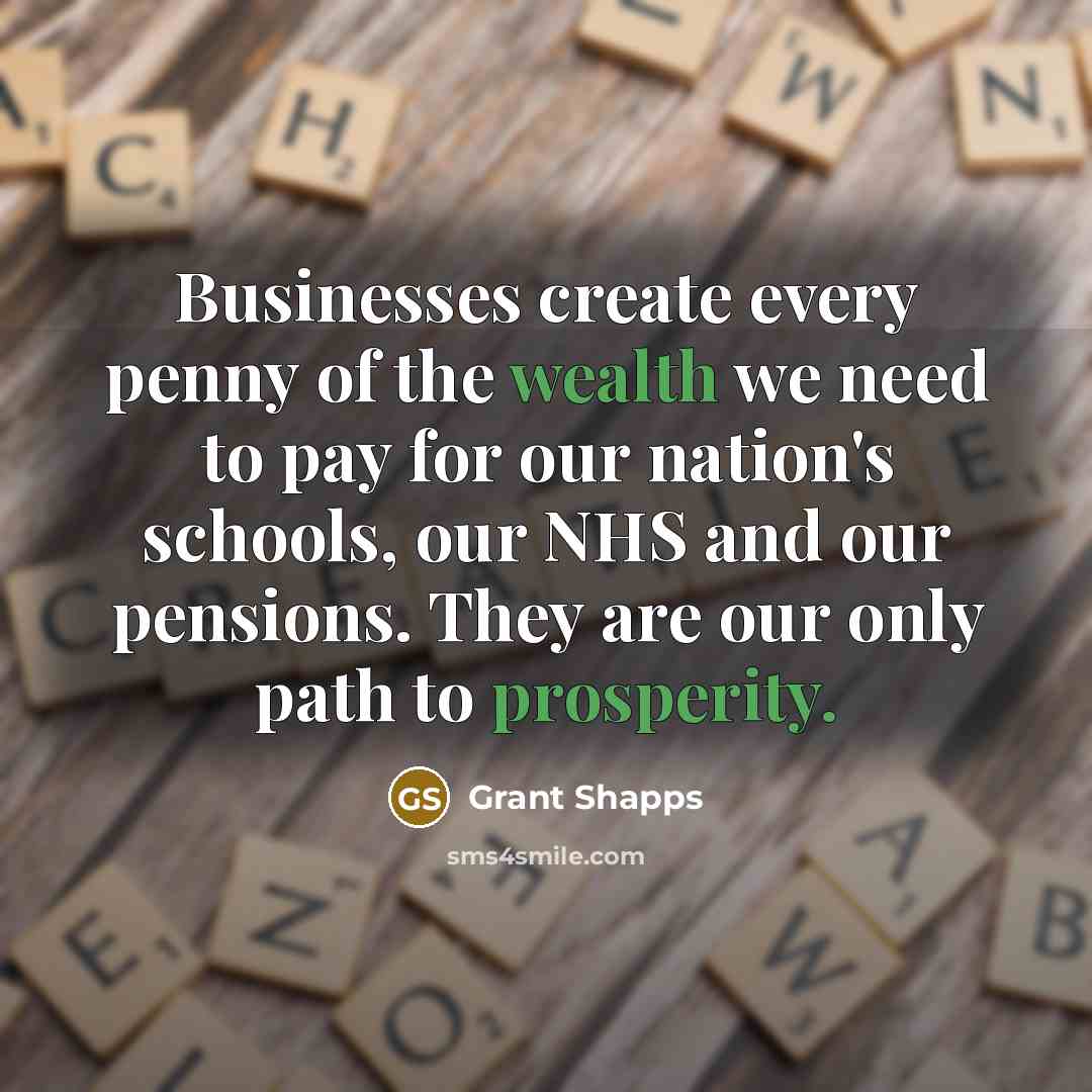 “Businesses create every penny of the wealth we need to…” quote by Grant Shapps