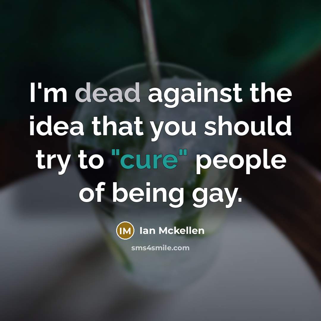 “I'm dead against the idea that you should try to…” quote by Ian Mckellen