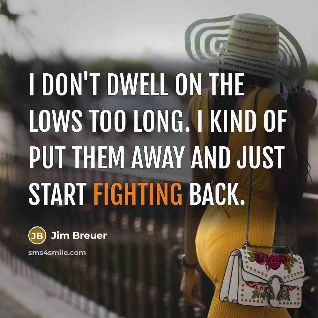 “I don't dwell on the lows too long. I kind…” quote by Jim Breuer