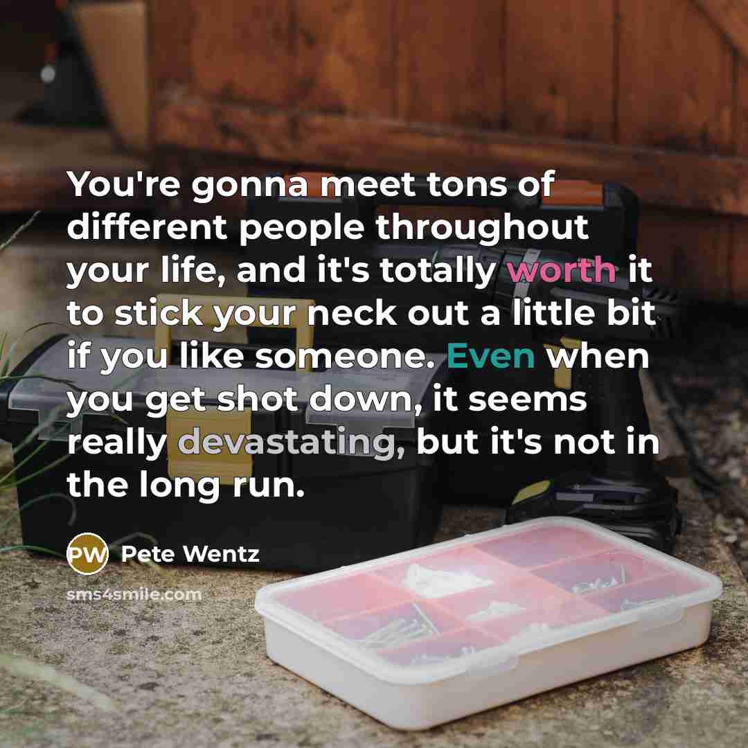 “You're gonna meet tons of different people throughout your life,…” quote by Pete Wentz