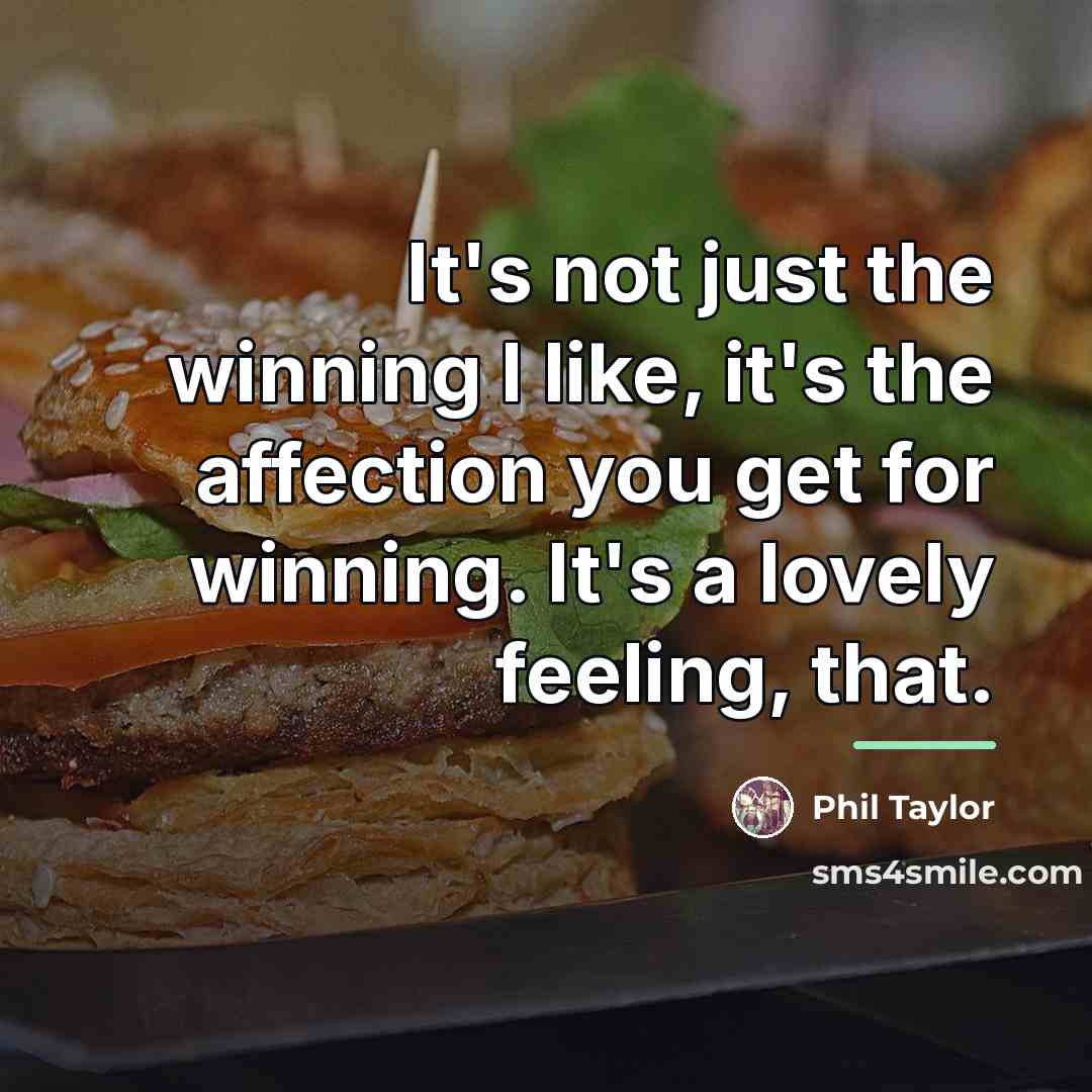 “It's not just the winning I like, it's the affection…” quote by Phil Taylor