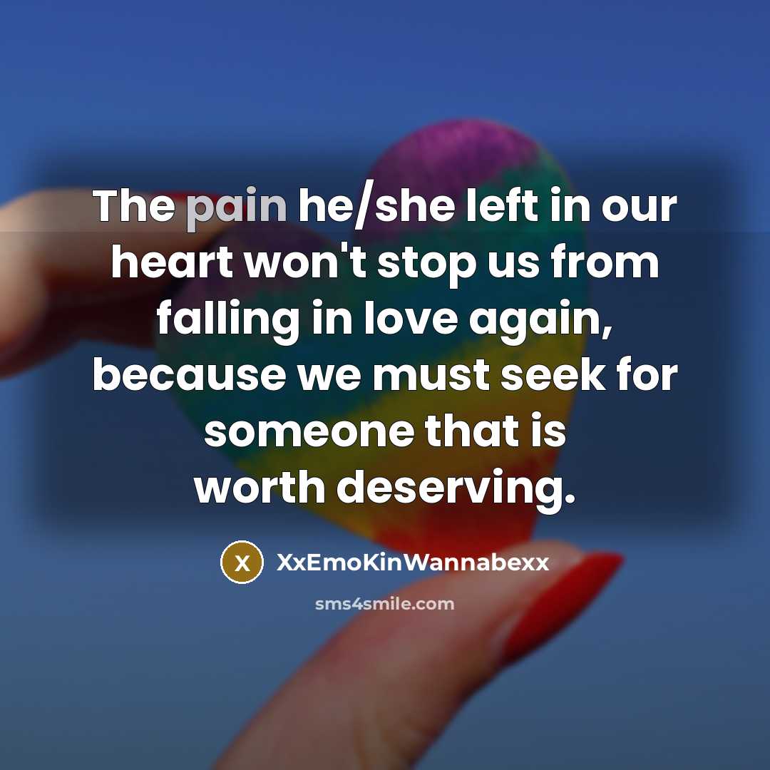 “The pain he/she left in our heart won't stop us…” quote by XxEmoKinWannabexx