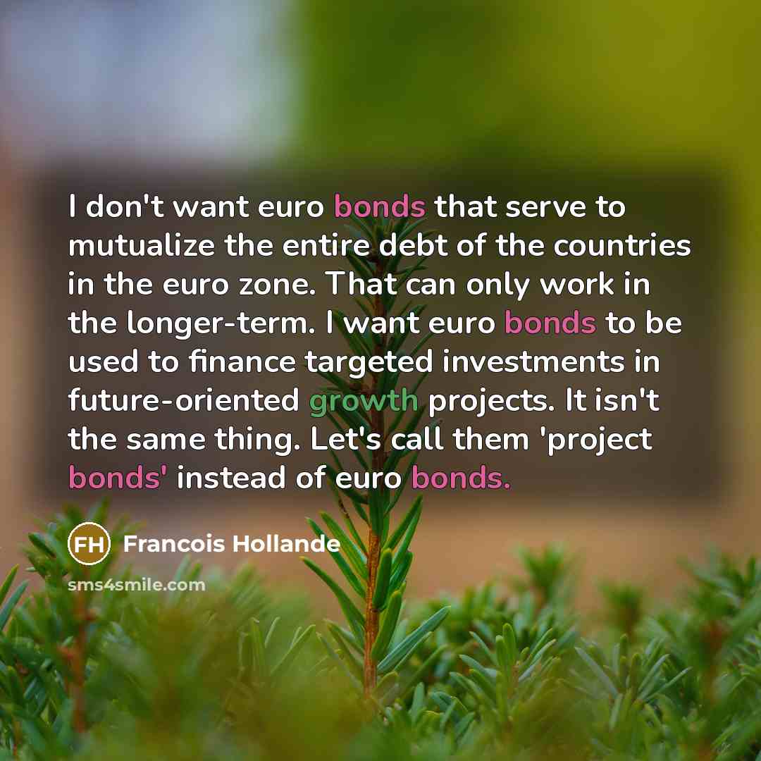 “I don't want euro bonds that serve to mutualize the…” quote by Francois Hollande