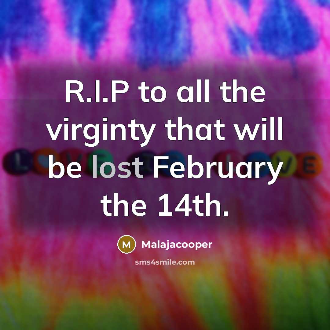 “R.I.P to all the virginty that will be lost February the 14th.” quote by Malajacooper
