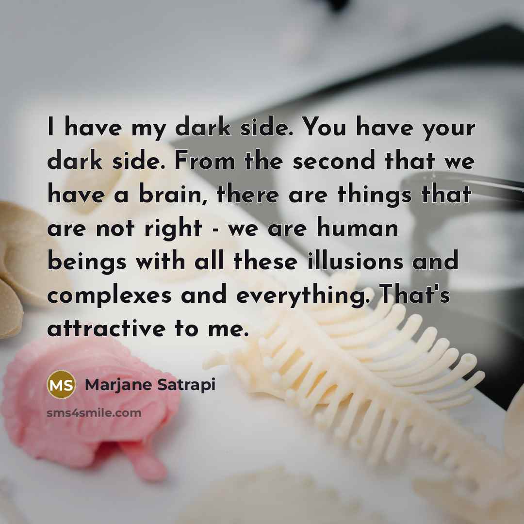 “I have my dark side. You have your dark side.…” quote by Marjane Satrapi