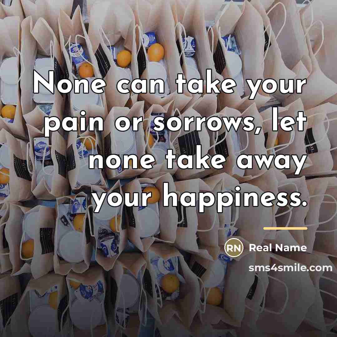 “None can take your pain or sorrows, let none take…” quote by Real Name