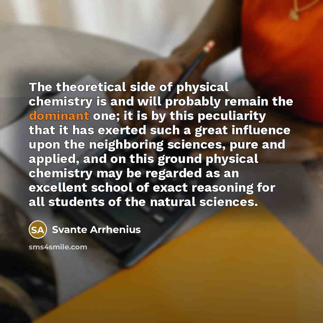 “The theoretical side of physical chemistry is and will probably…” quote by Svante Arrhenius