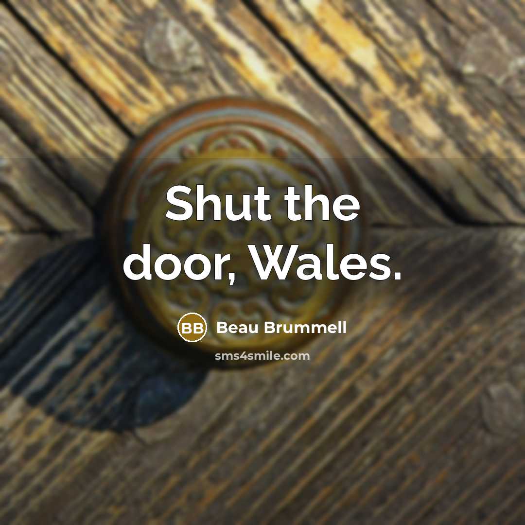 “Shut the door, Wales.” quote by Beau Brummell