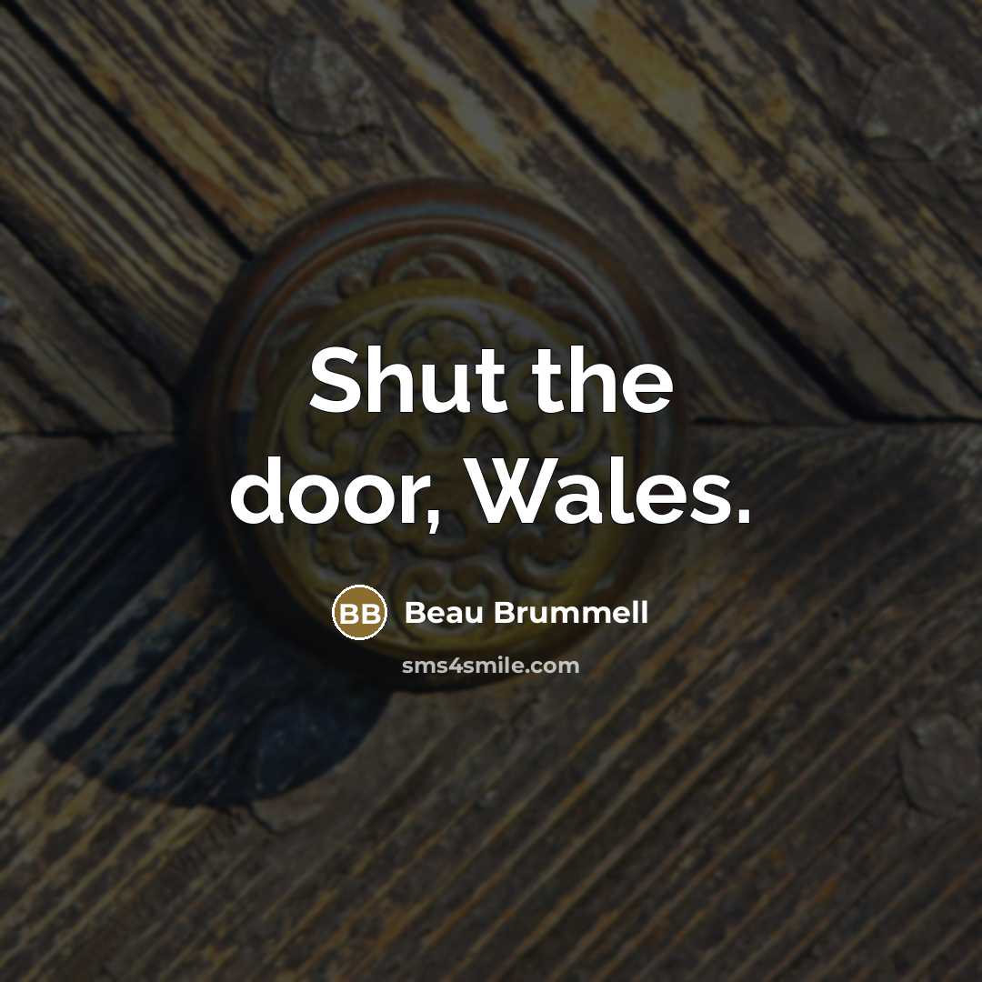 “Shut the door, Wales.…” quote by Beau Brummell