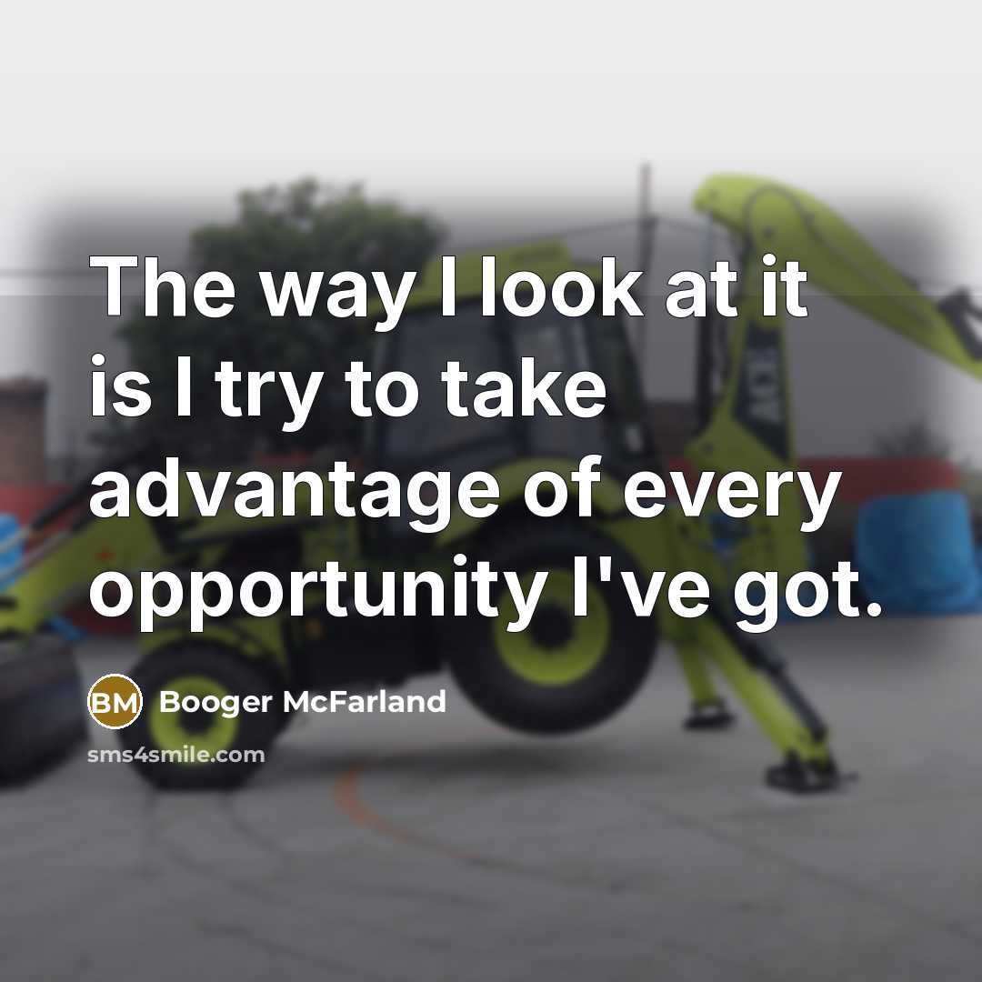 “The way I look at it is I try to…” quote by Booger McFarland